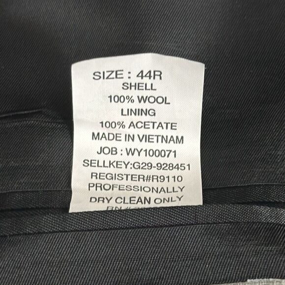 Pierre Cardin Wool Sport Coat Suit Jacket Three Buttons Front Stone Blue 44R - Picture 11 of 11